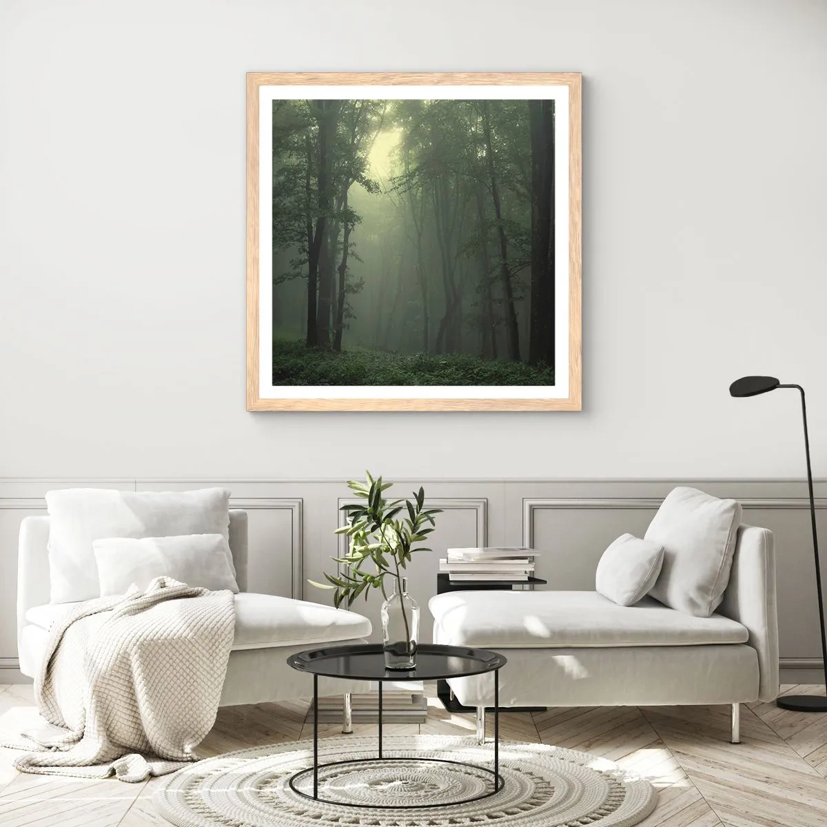 Poster in cornice rovere chiaro - Prima che si svegli - 30x30 cm