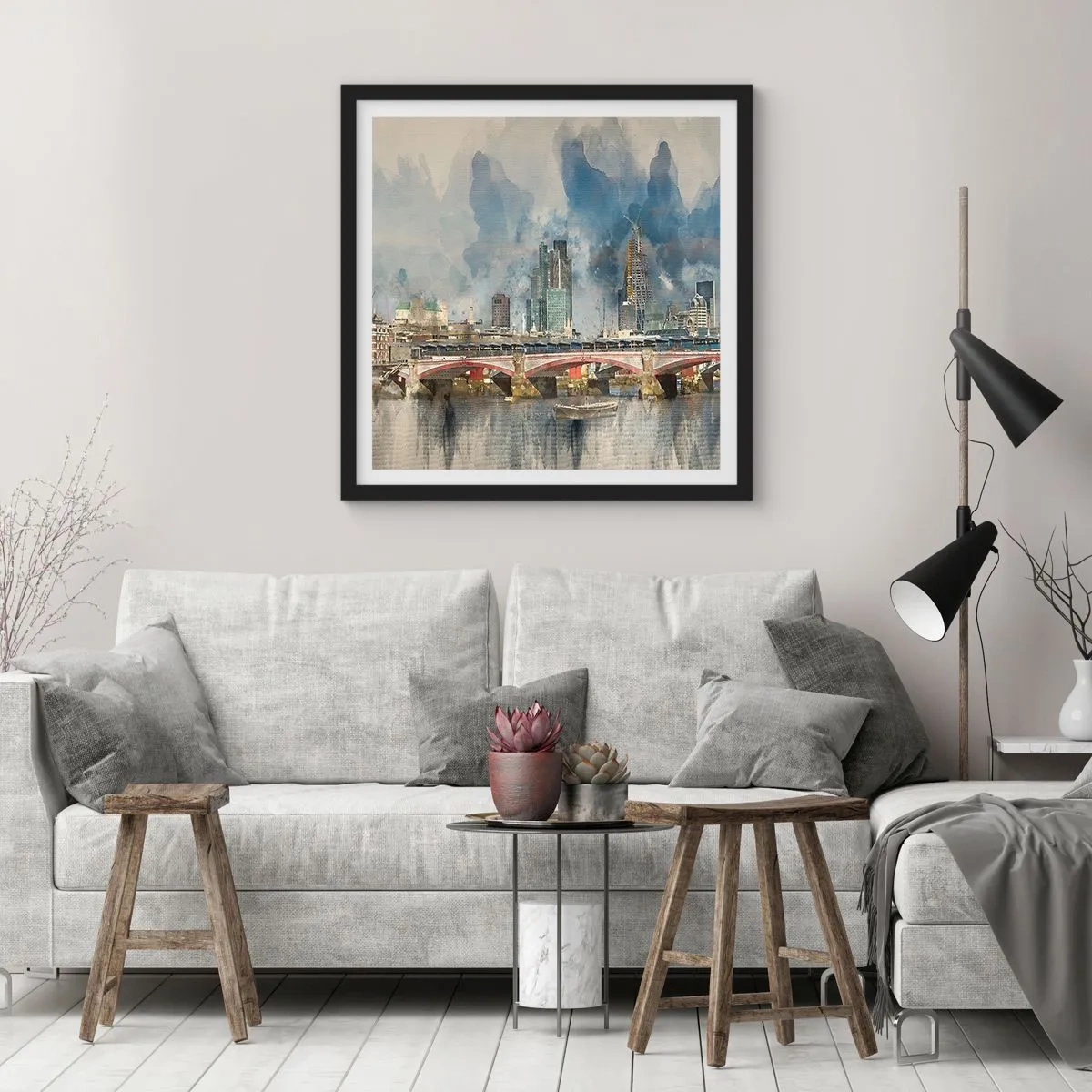 Poster in cornice nera - Londra in tutta la sua bellezza - 30x30 cm