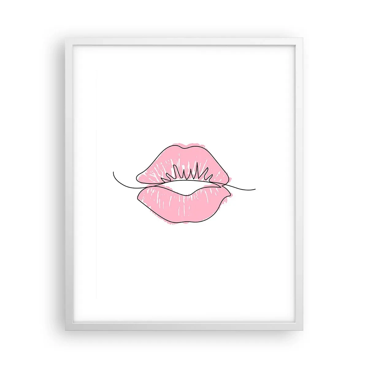 Poster in cornice bianca - Pronti al bacio? - 40x50 cm