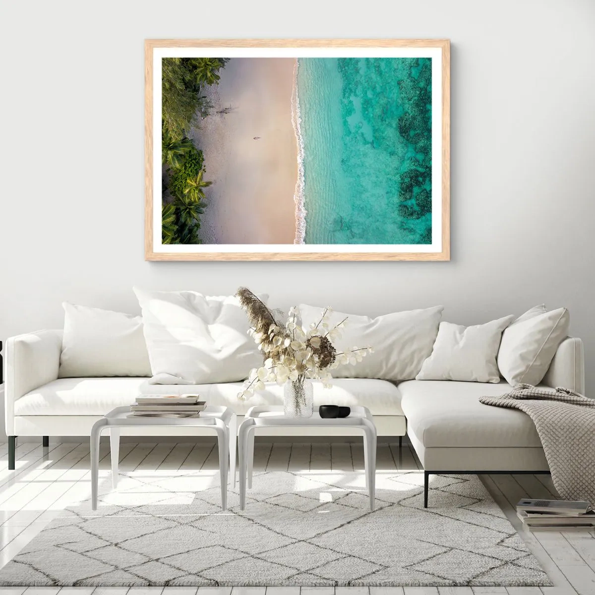Poster in cornice rovere chiaro - Spiaggia del paradiso - 70x50 cm