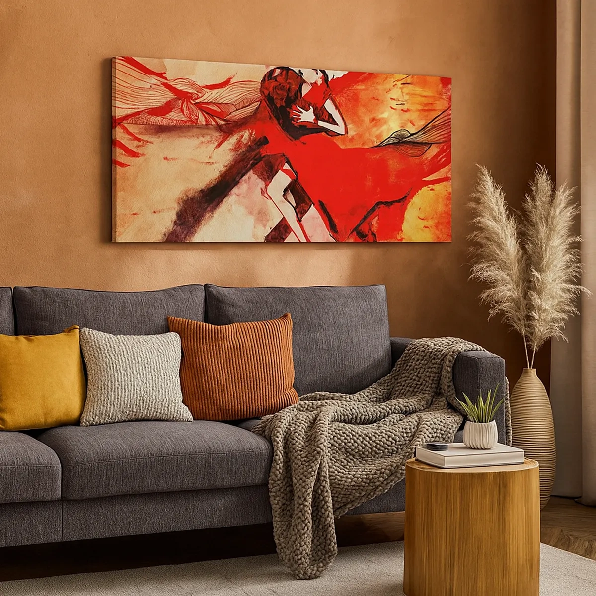 Quadro su tela - Stampe su Tela - Il ritmo porpora della passione - 30x30 cm