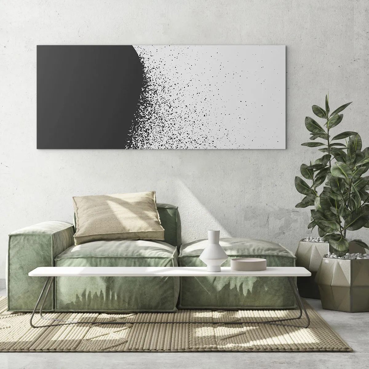 Quadro su vetro - Il movimento delle particelle - 100x40 cm