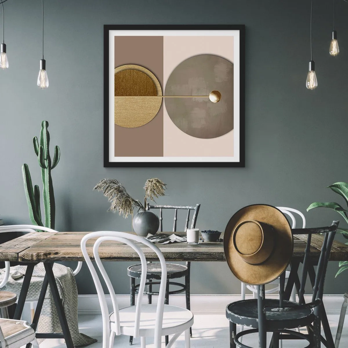 Poster in cornice nera - Equilibrio perfetto - 50x50 cm