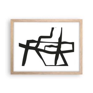 Poster in cornice rovere chiaro - Struttura bianca e nera - 40x30 cm