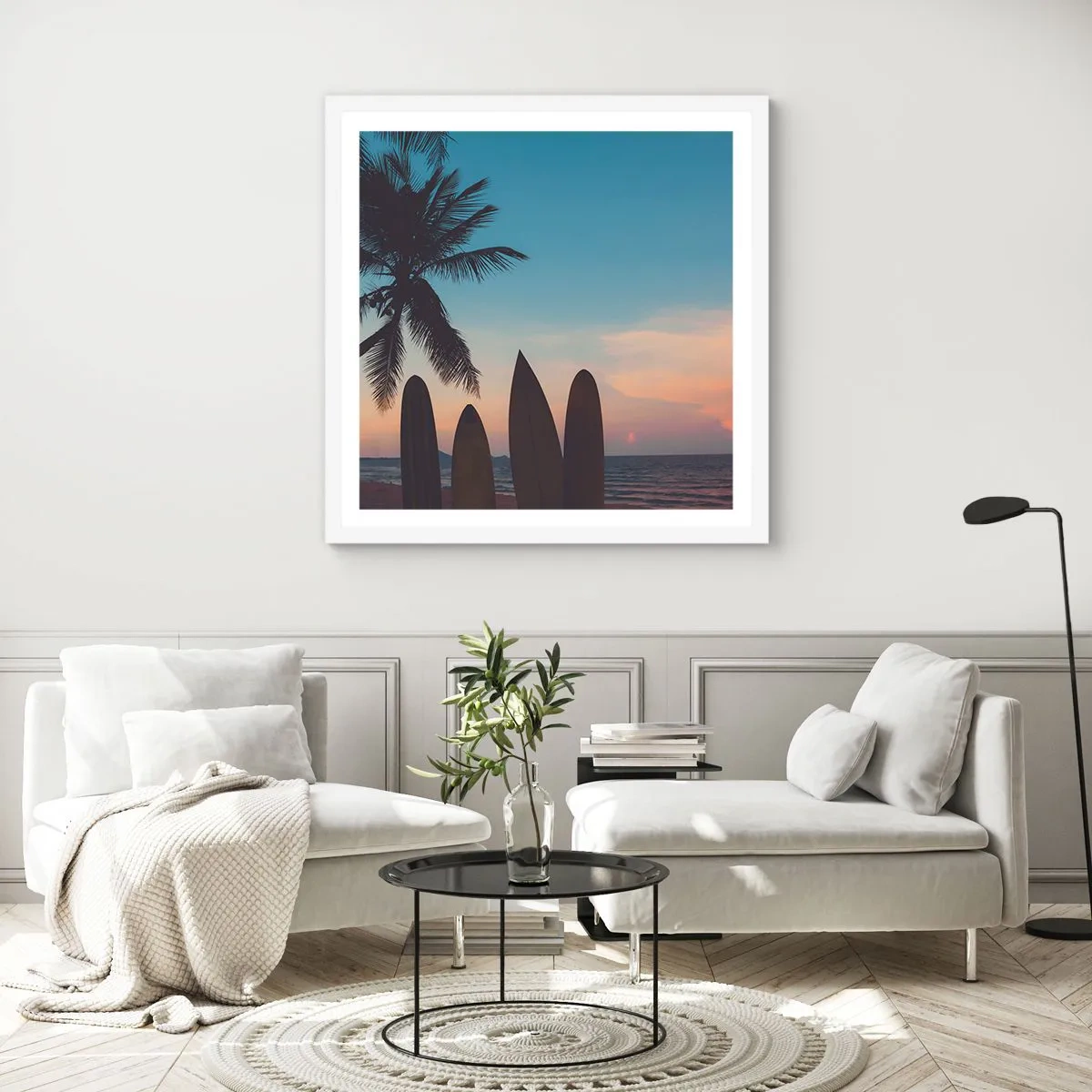 Poster in cornice bianca - Domani anche ci divertiamo - 40x40 cm