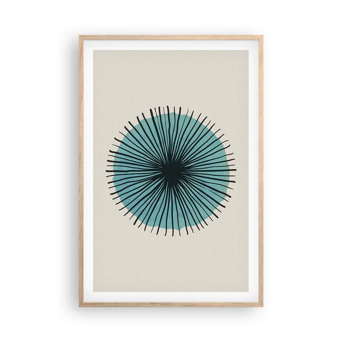 Poster in cornice rovere chiaro - Radiosamente nel blu - 61x91 cm