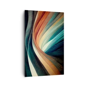 Quadro su tela - Stampe su Tela - Onde astratte in tonalità calde e fredde - 80x120cm - Intessuto di colore - Decorazione murale moderna per soggiorno e camera da letto ARTTOR