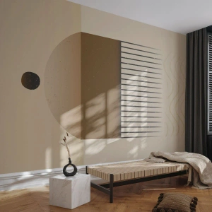 Fotomurali Premium Canvas - Composizione geometrica astratta nei toni del beige e del marrone - 100x70cm - Diversi stati - Decorazione murale moderna per soggiorno e camera da letto ARTTOR