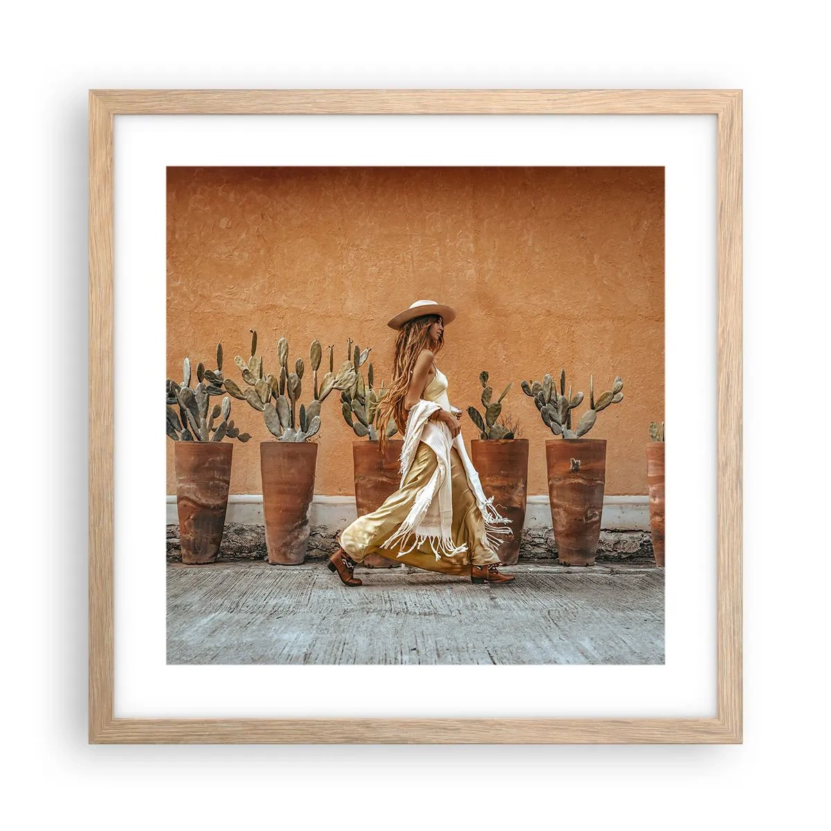 Poster in cornice rovere chiaro - In stile hippy - 40x40 cm