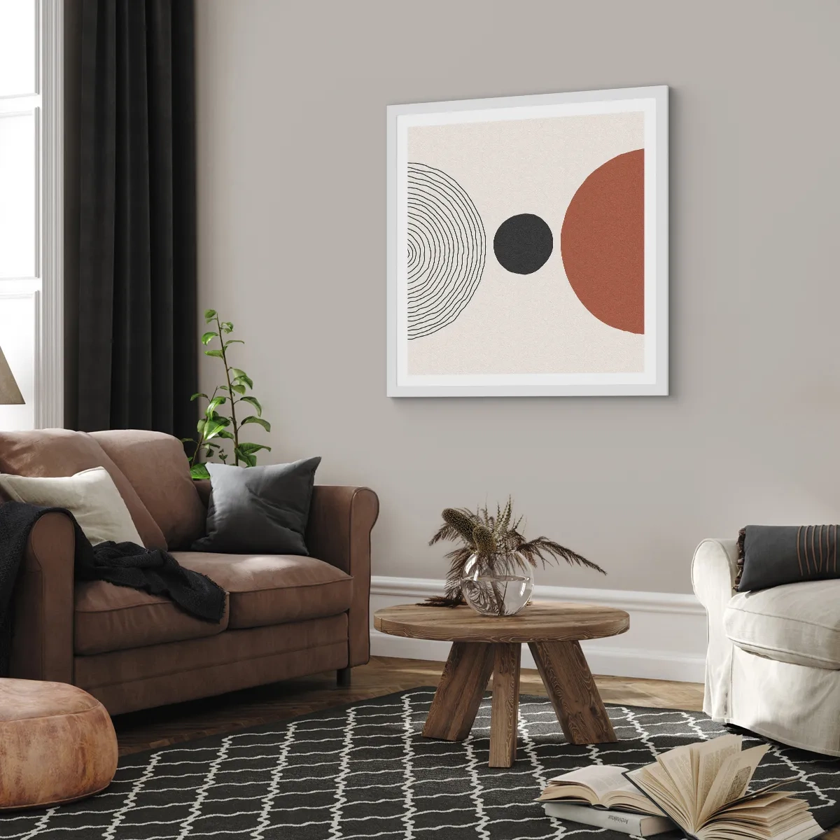 Poster in cornice bianca - Al centro dell'attenzione - 60x60 cm