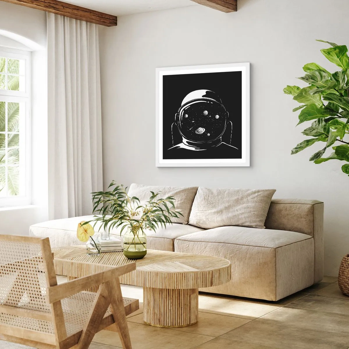 Poster in cornice bianca - Panorama niente male - 40x40 cm