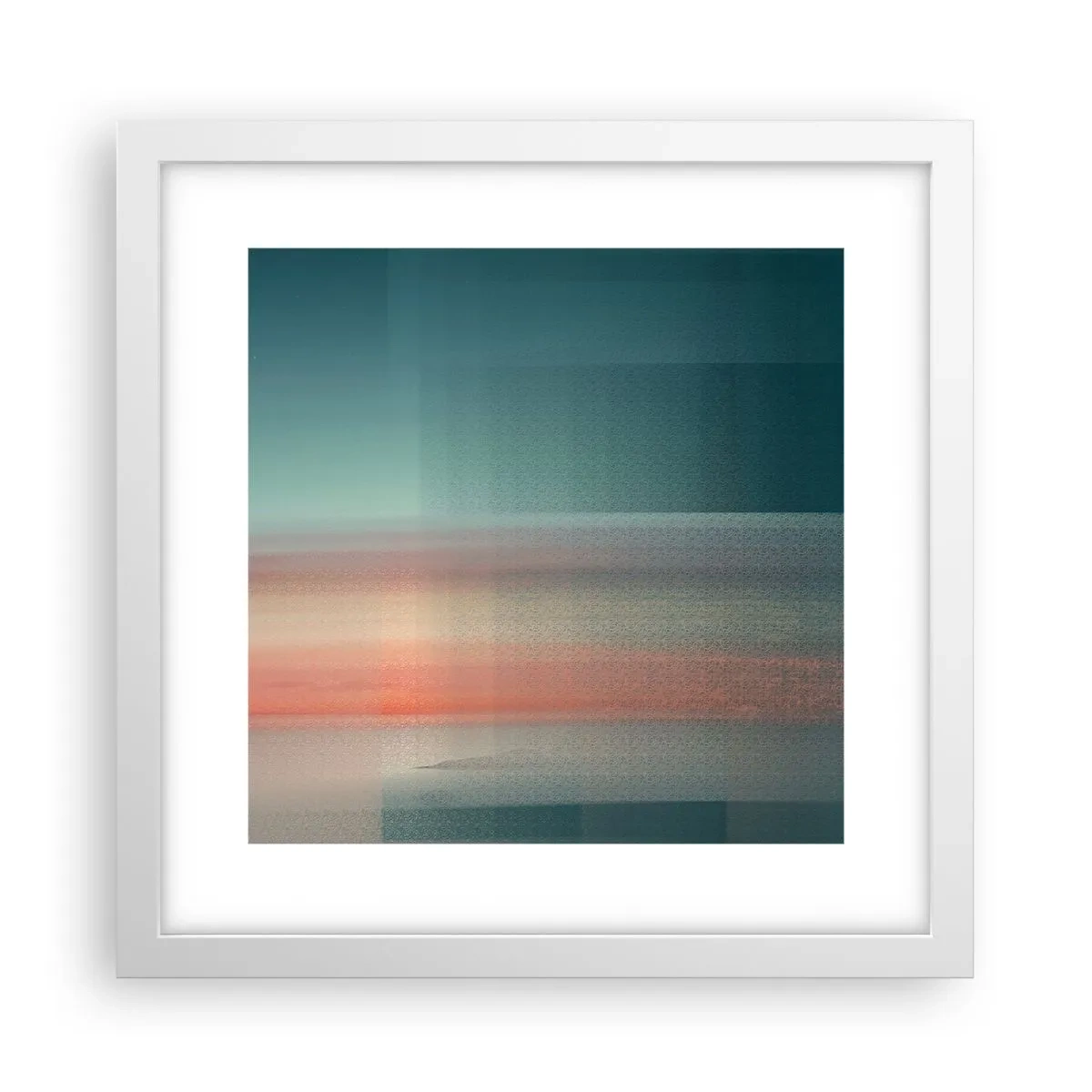 Poster in cornice bianca - Astrazione: onde di luce - 30x30 cm