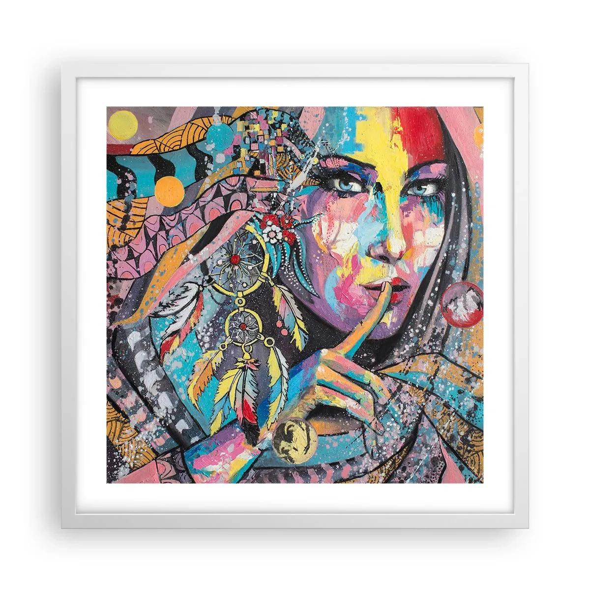 Poster in cornice bianca - Taci, finché capirai - 50x50 cm