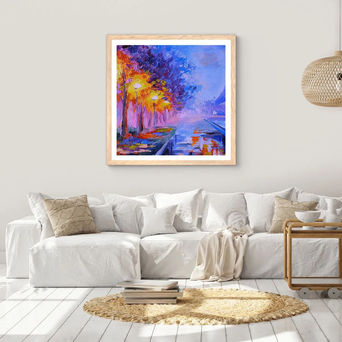 Poster in cornice rovere chiaro - Passeggiata da sogno - 30x30 cm