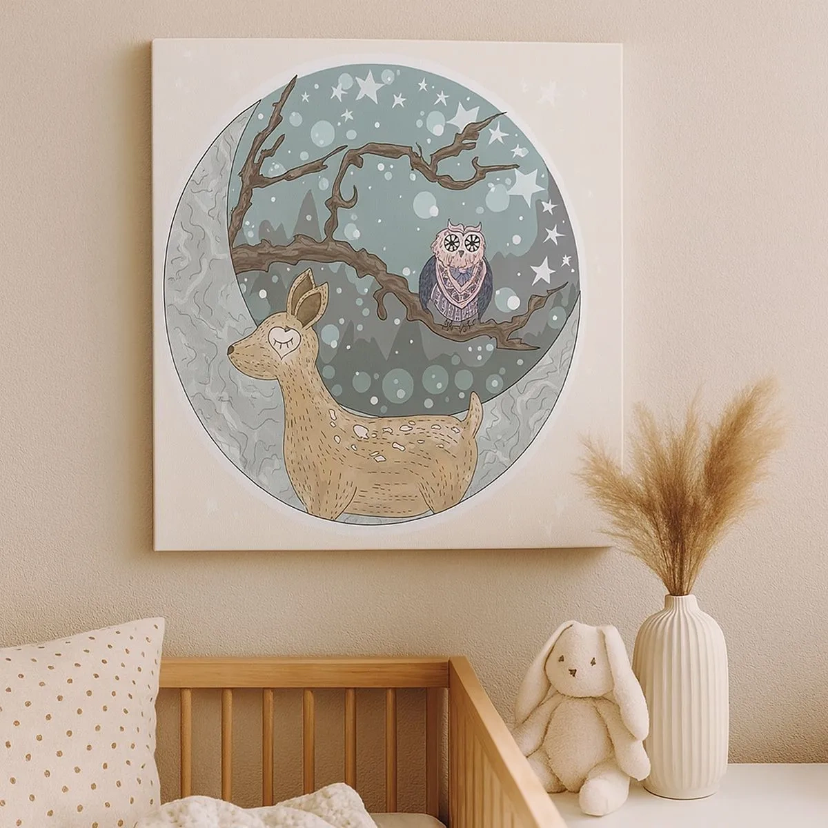 Quadro su tela - Stampe su Tela - Notte fiabesca nel bosco - 30x30 cm