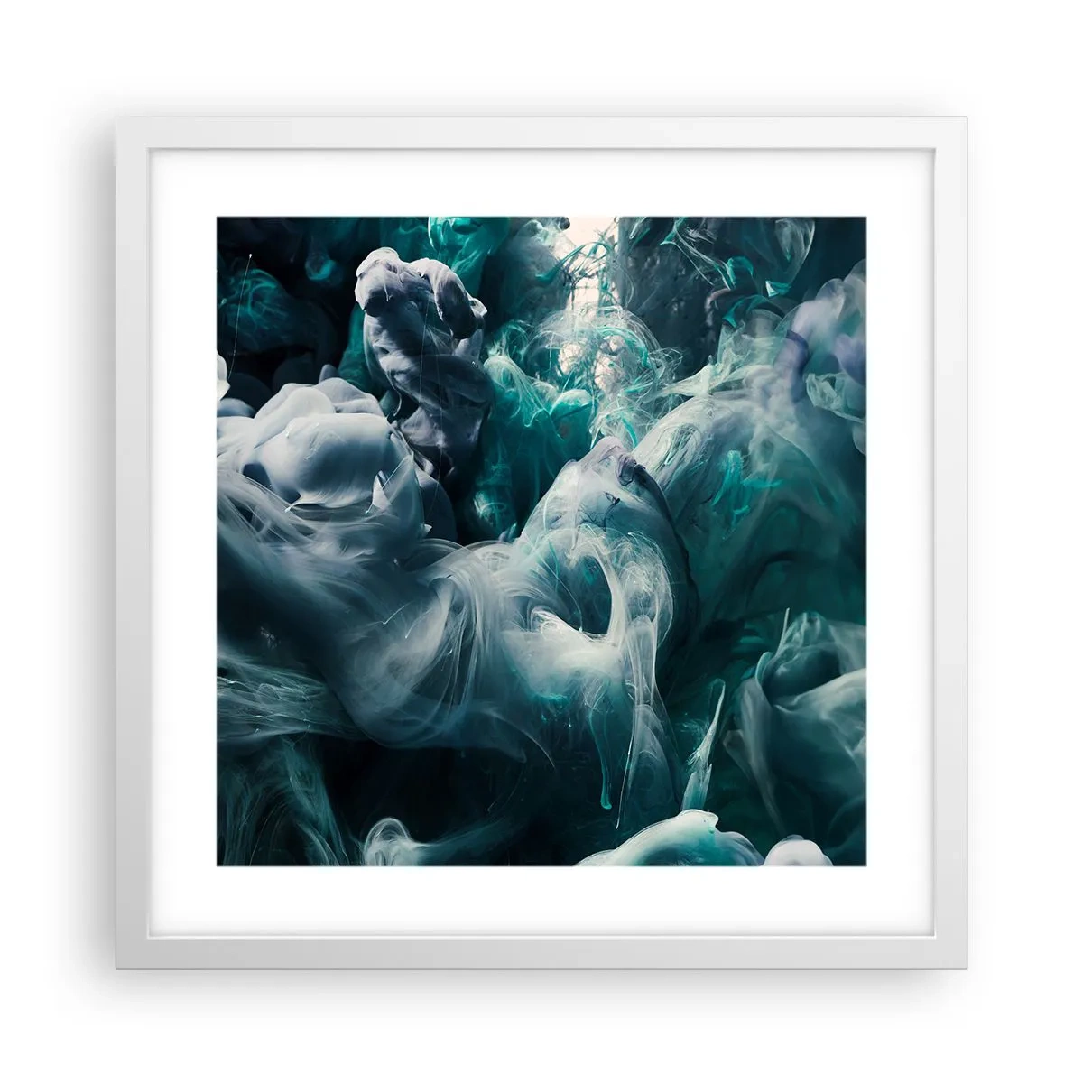 Poster in cornice bianca - Il movimento dei colori - 40x40 cm