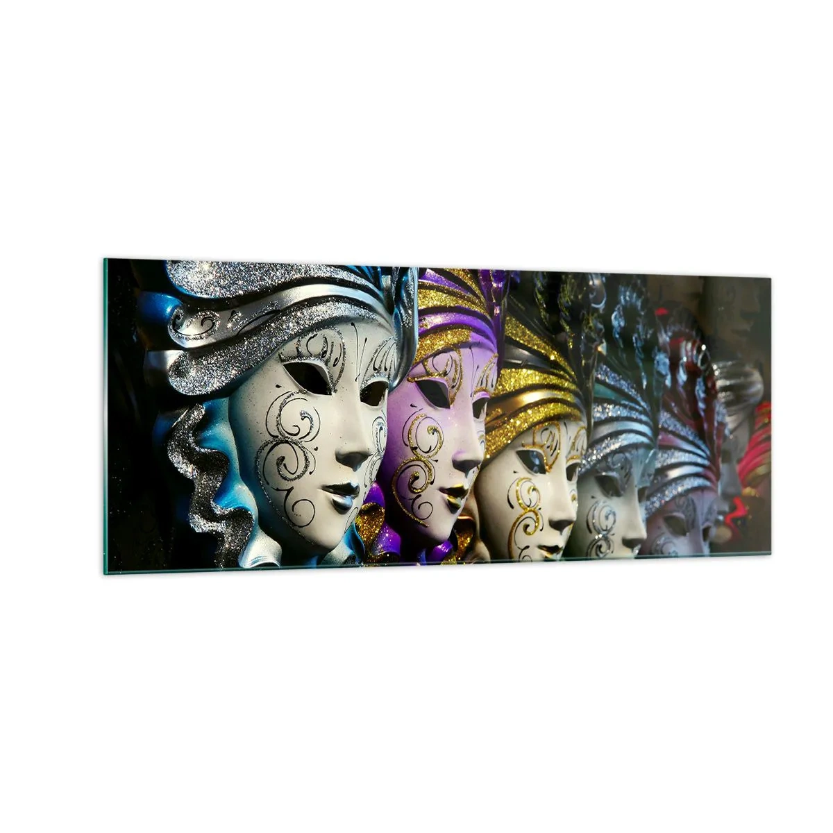 Quadro su vetro - Mistero in oro e argento - 100x40 cm