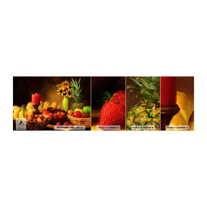 Campione di Fotomurale Adesivo Deluxe Sticker - Natura morta con pane e frutta - Gastronomia, Fiori, Frutta - 100x30 cm