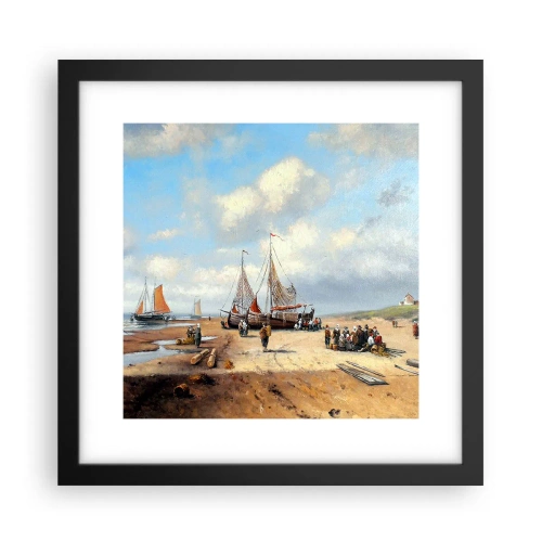 Poster in cornice nera - Dopo una buona pesca - 30x30 cm