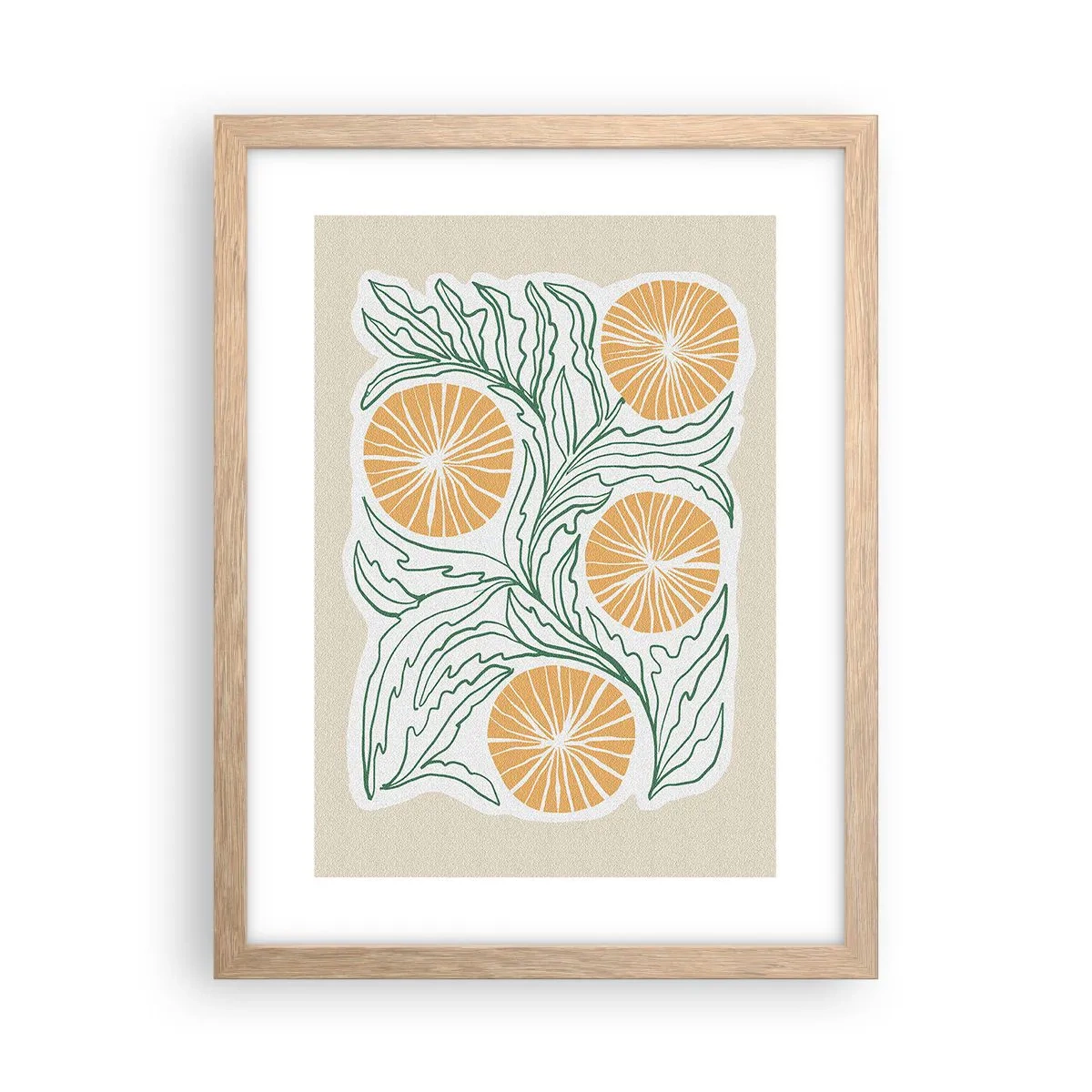 Poster in cornice rovere chiaro - Etnicamente con una nota di astrazione - 30x40 cm