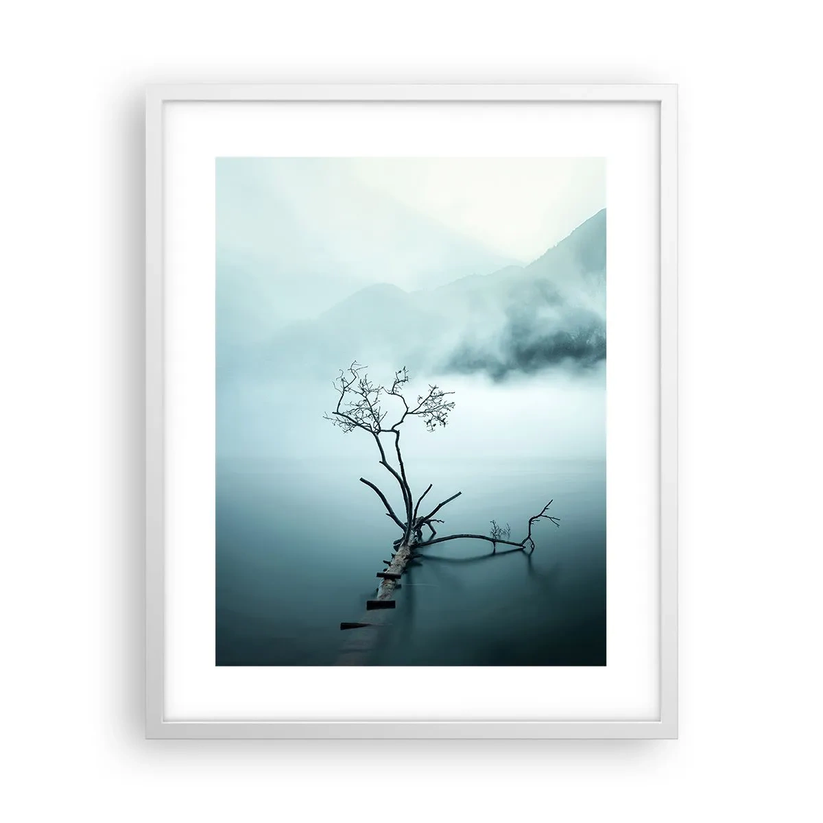 Poster in cornice bianca - Dall'acqua e dalla nebbia - 40x50 cm