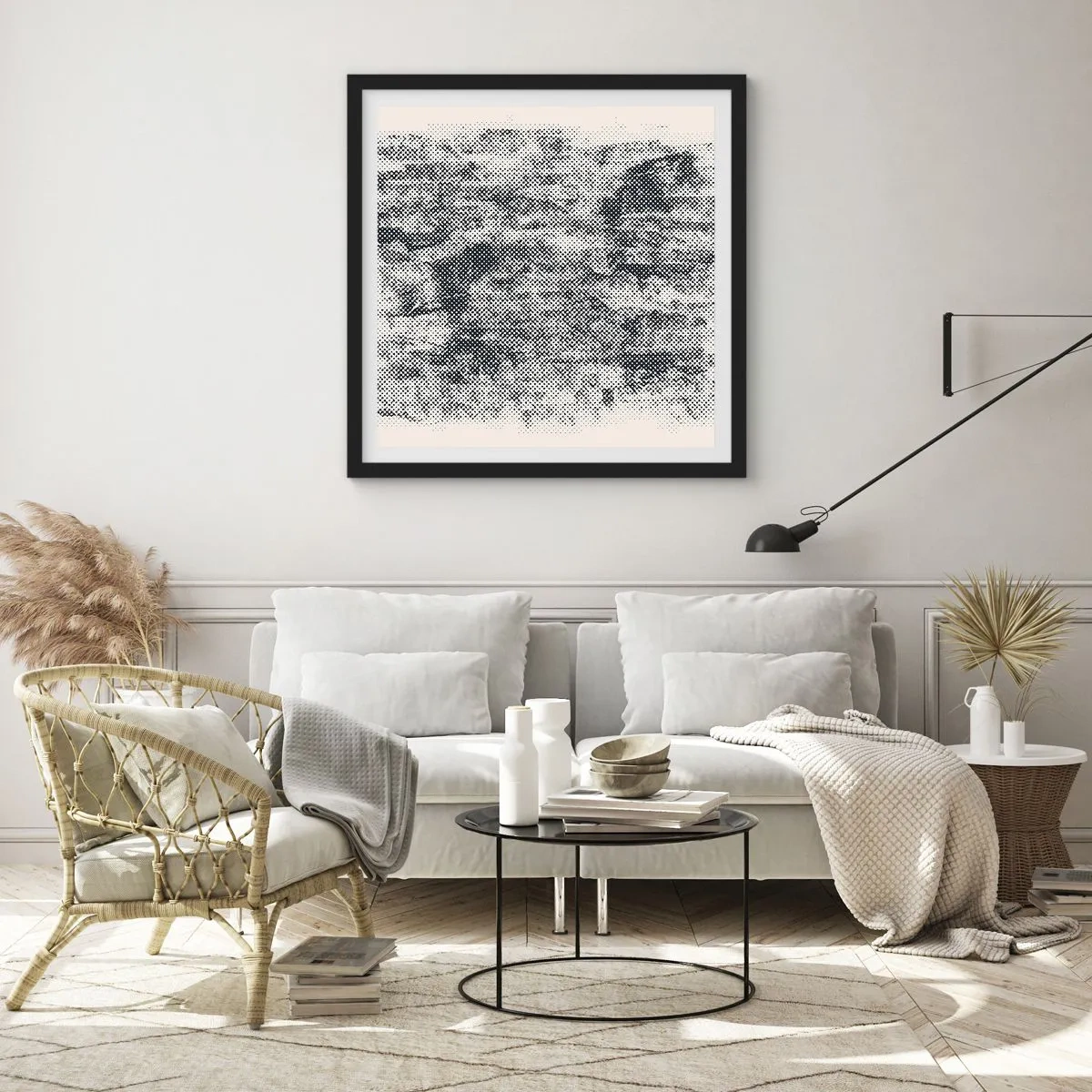 Poster in cornice nera - Composizione nebbiosa - 60x60 cm