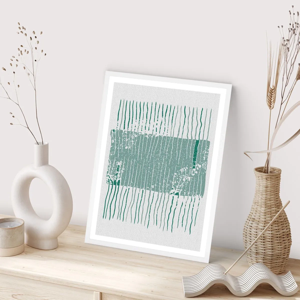 Poster in cornice bianca - Astrazione marina - 50x70 cm