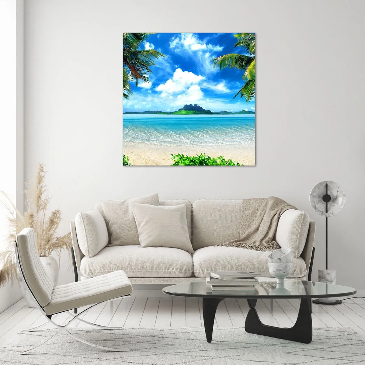 Quadro su vetro - L'azzurro dei tropici - 60x60 cm