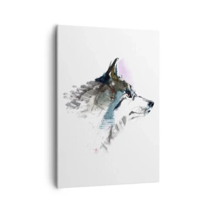 Quadro su tela - Stampe su Tela - Lupo acquerello in stile minimalista - 50x70cm - Si parla del lupo - Decorazione murale moderna per soggiorno e camera da letto ARTTOR