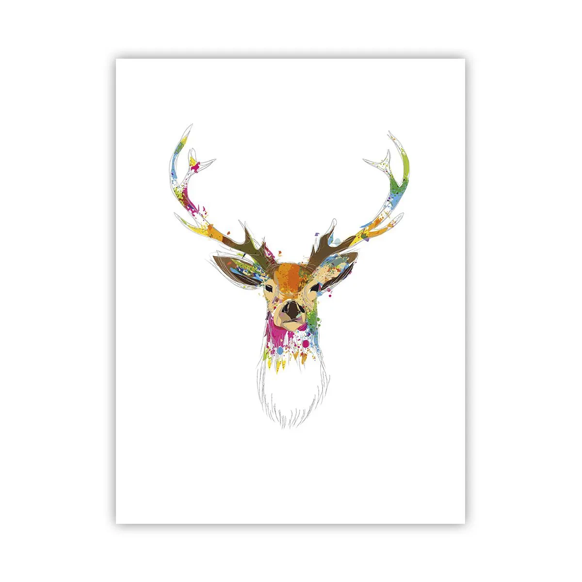 Poster - Mite cerbiatto immerso nel colore - 30x40 cm