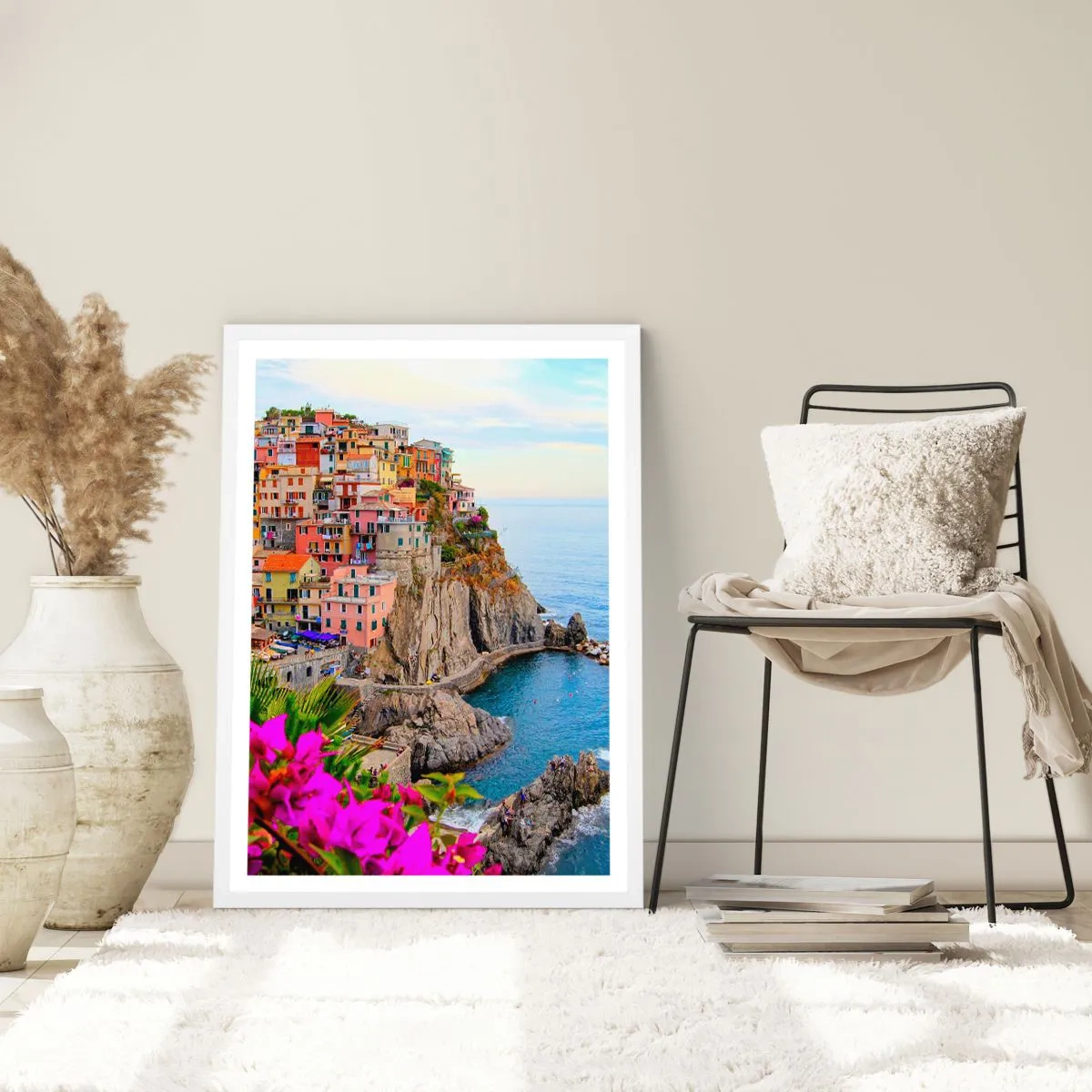Poster in cornice bianca - La città che ride - 61x91 cm