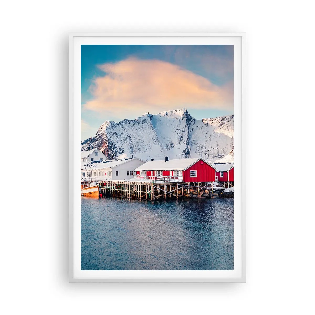 Poster in cornice bianca - Atmosfera del nord - 70x100 cm