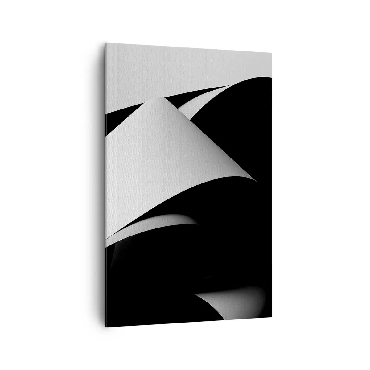 Quadro su tela - Stampe su Tela - Forme astratte in bianco e nero con contrasti sorprendenti - 80x120cm - Piani di luce dalle profondità dell'ombra - Decorazione murale moderna per soggiorno e camera da letto ARTTOR