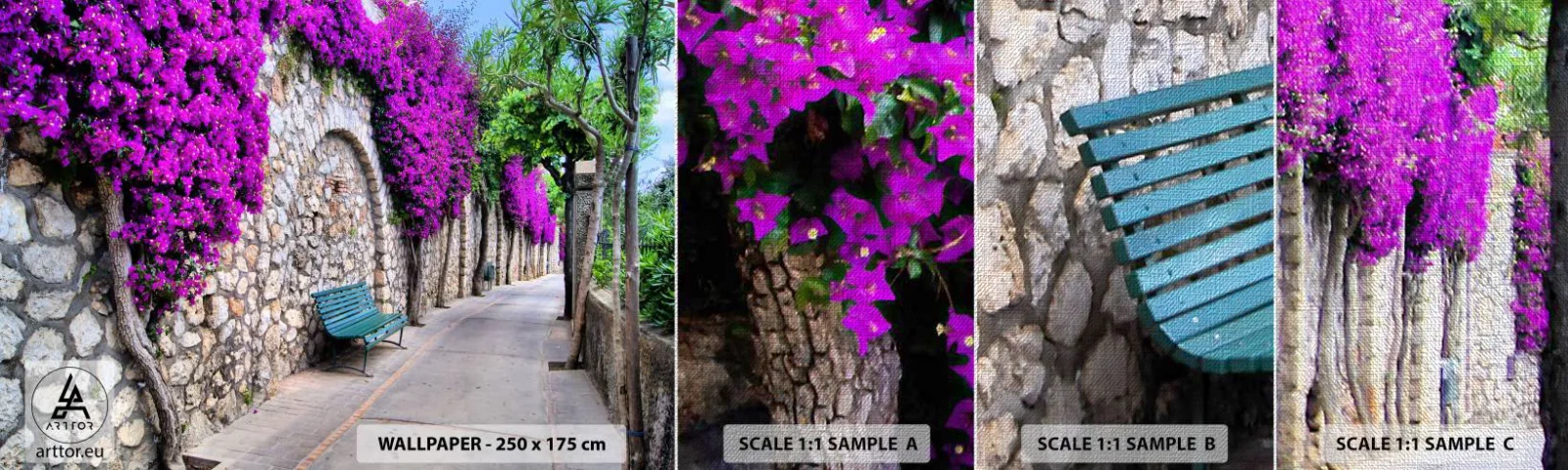 Campione di Fotomurale Premium Canvas - Incontriamoci al più presto - Città, Fiori, Italia - 100x30 cm