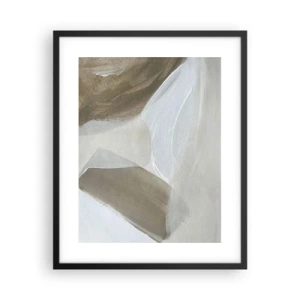 Poster in cornice nera - Onda di bianco - 40x50 cm
