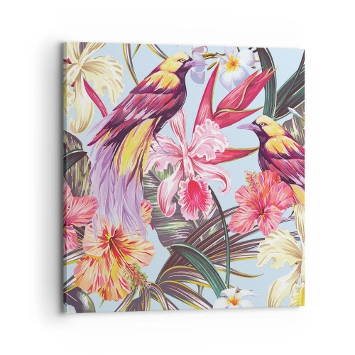 Quadro su tela - Stampe su Tela - Petali e piume - 70x70 cm