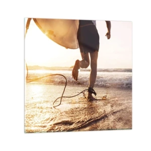 Quadro su vetro - L'incontro delle onde - 60x60 cm