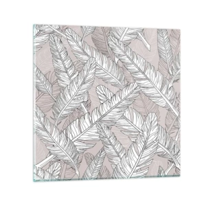 Quadro su vetro - Vortice di piume - 50x50 cm