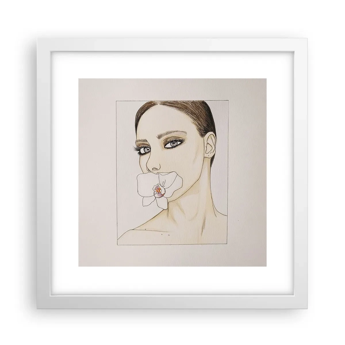 Poster in cornice bianca - Simbolo di eleganza e bellezza - 30x30 cm