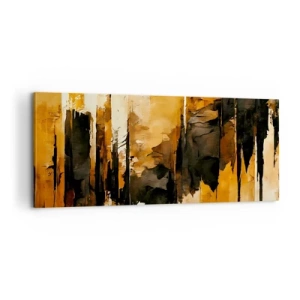 Quadro su tela - Stampe su Tela - Armonia di nero e oro - 100x40 cm