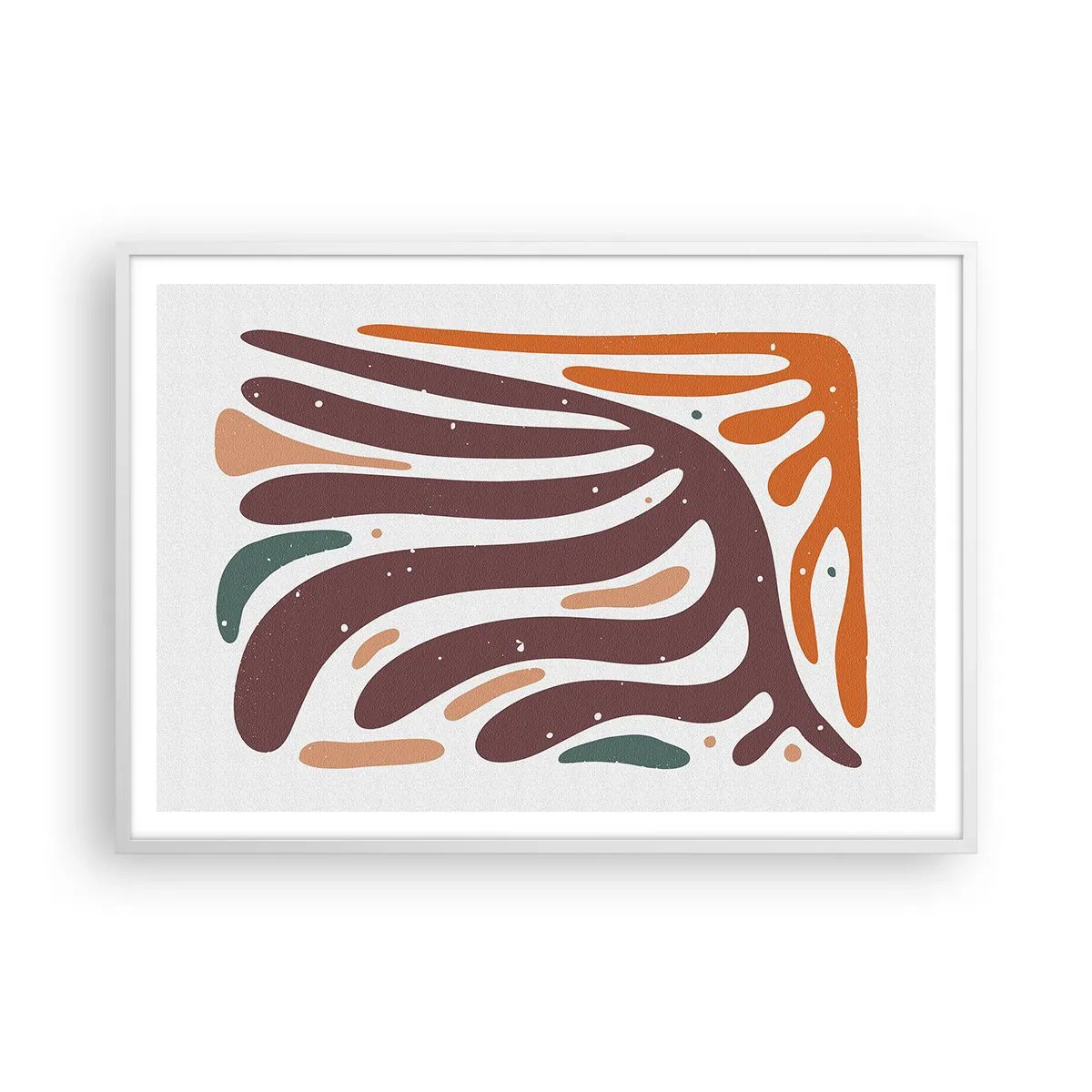 Poster in cornice bianca - Composizione organica raggiante - 100x70 cm
