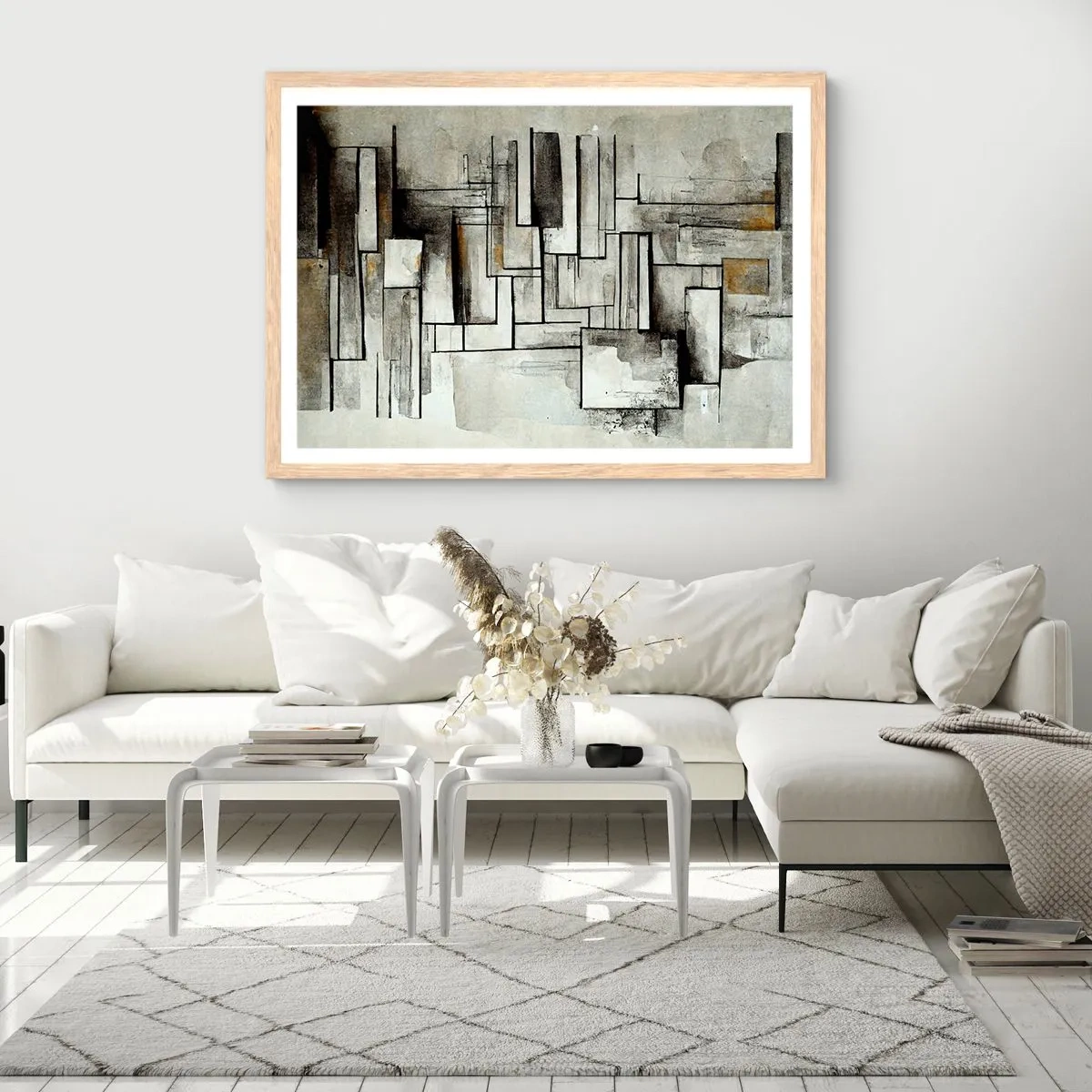 Poster in cornice rovere chiaro - La forza della semplicità - 100x70 cm