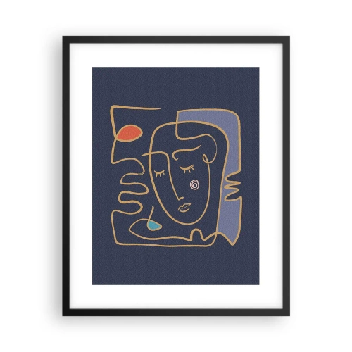 Poster in cornice nera - Pensierosa - 40x50 cm