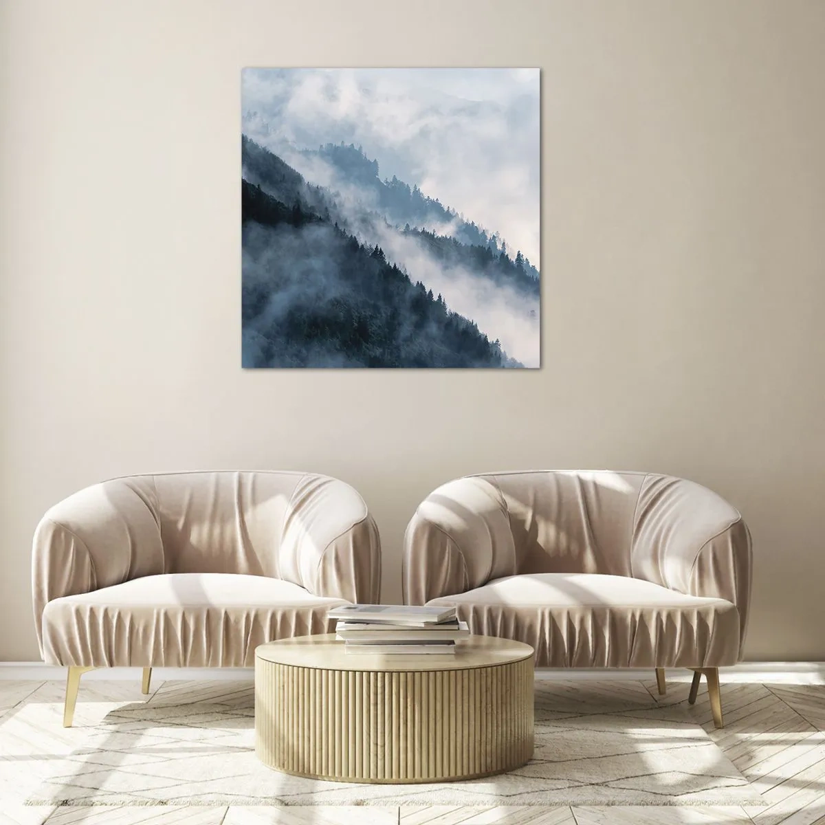 Quadro su vetro - La mistica dei monti - 40x40 cm