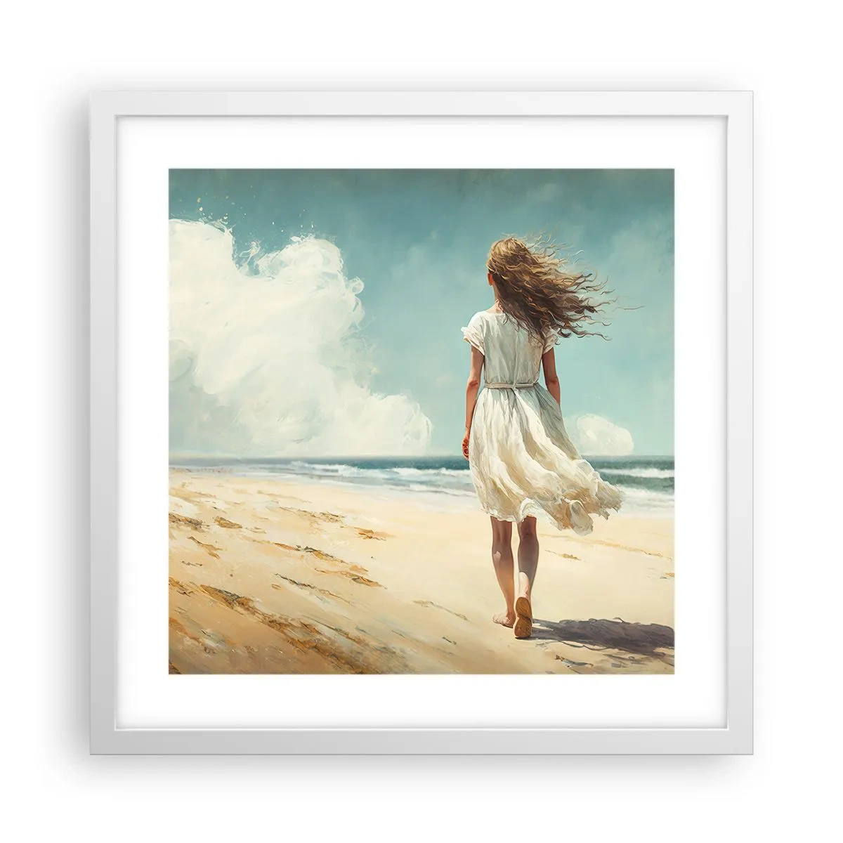 Poster in cornice bianca - Dove sole e vento si incontrano - 40x40 cm