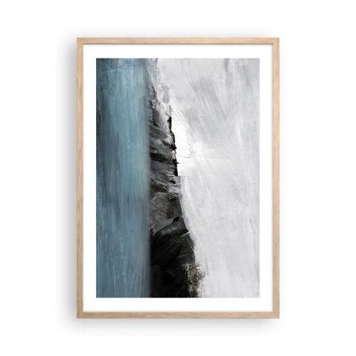 Poster in cornice rovere chiaro - Acqua-terra: lo scontro degli elementi - 50x70 cm