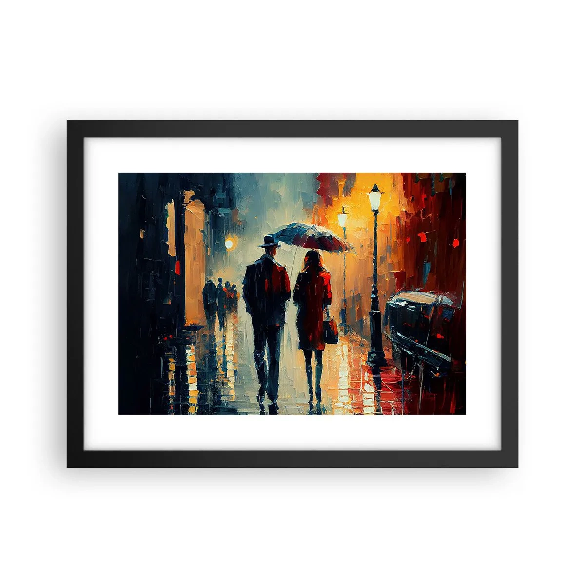 Poster in cornice nera - Love story cittadina - 40x30 cm