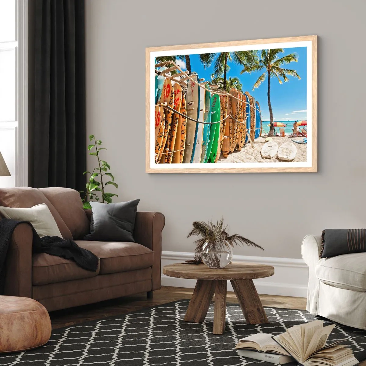 Poster in cornice rovere chiaro - Divertimento sotto il sole - 50x40 cm