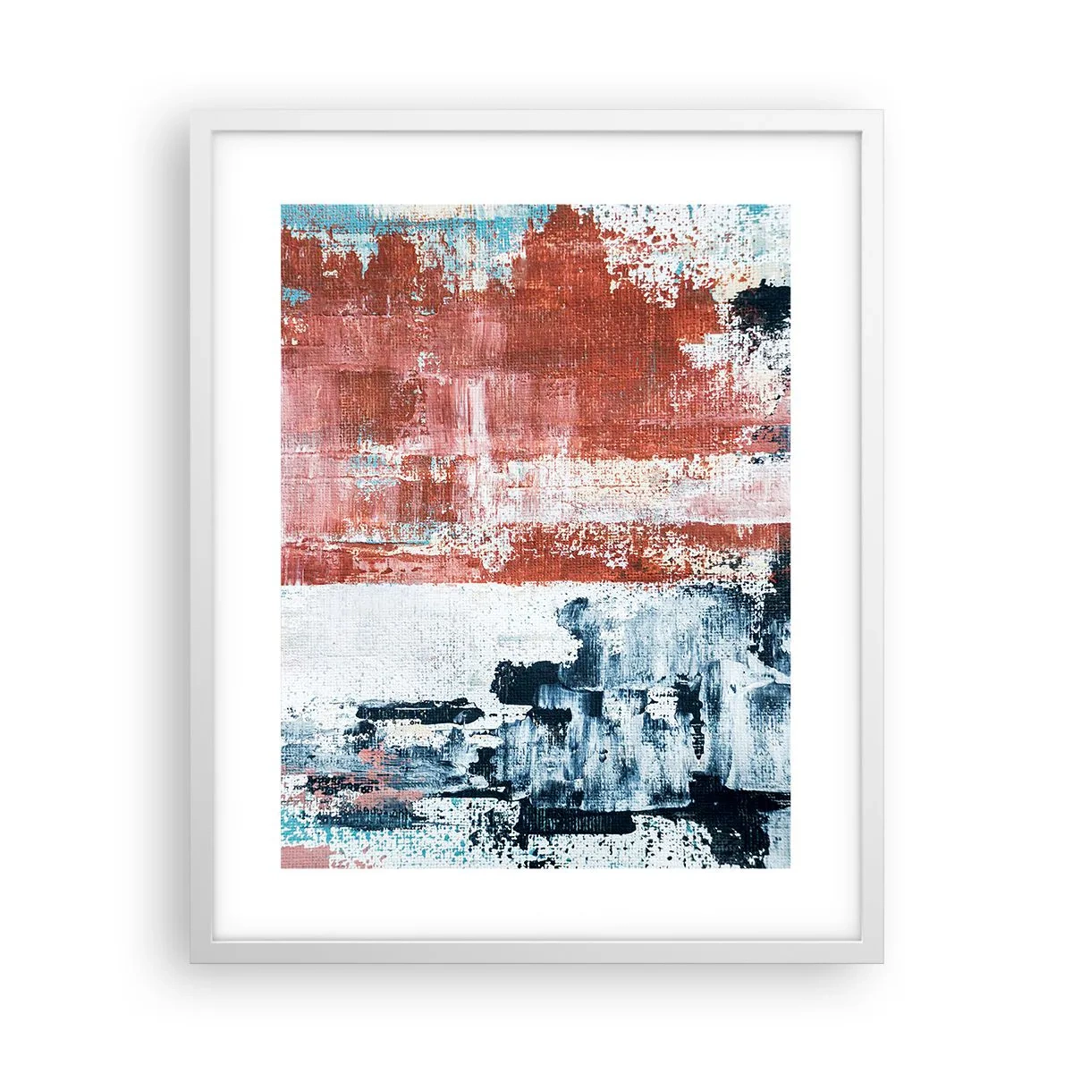 Poster in cornice bianca - Astratto in due metà - 40x50 cm