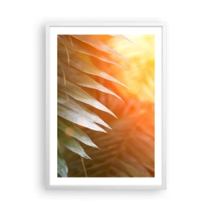 Poster in cornice bianca - L'alba nella giungla - 50x70 cm